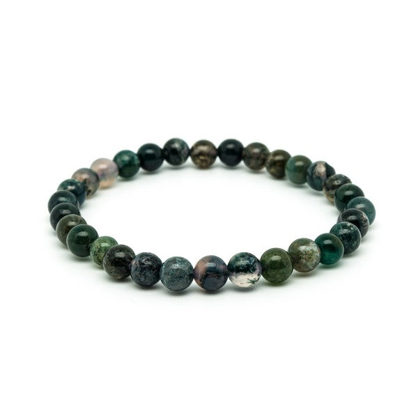 Jolis Baumes -- Bracelet connexion à la nature agathe mousse