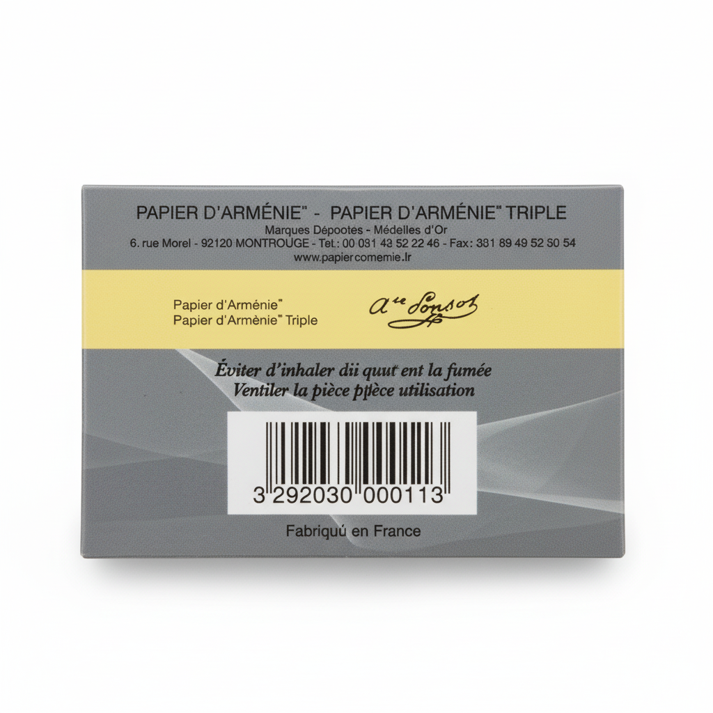 PAPIER D'ARMENIE -- Papier d'armenie triple