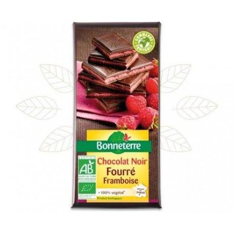 Chocolat noir fourré framboises 100g