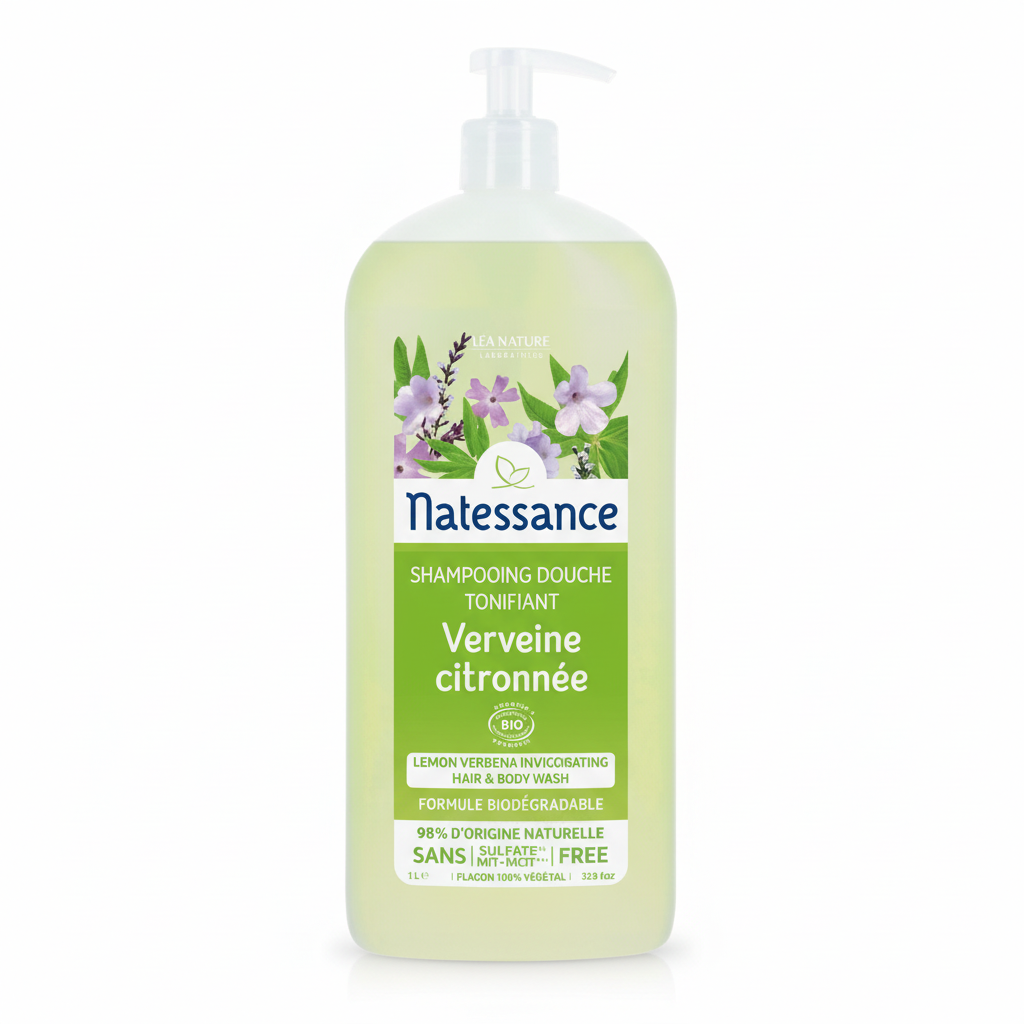 NATESSANCE -- Shampoing douche verveine citronee 1l
