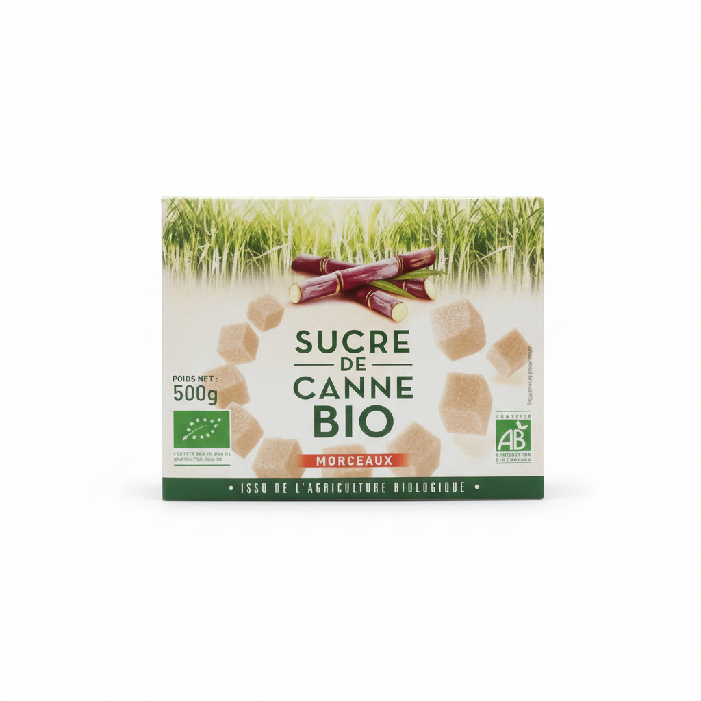 L ET H -- Sucre morceaux canne 500g